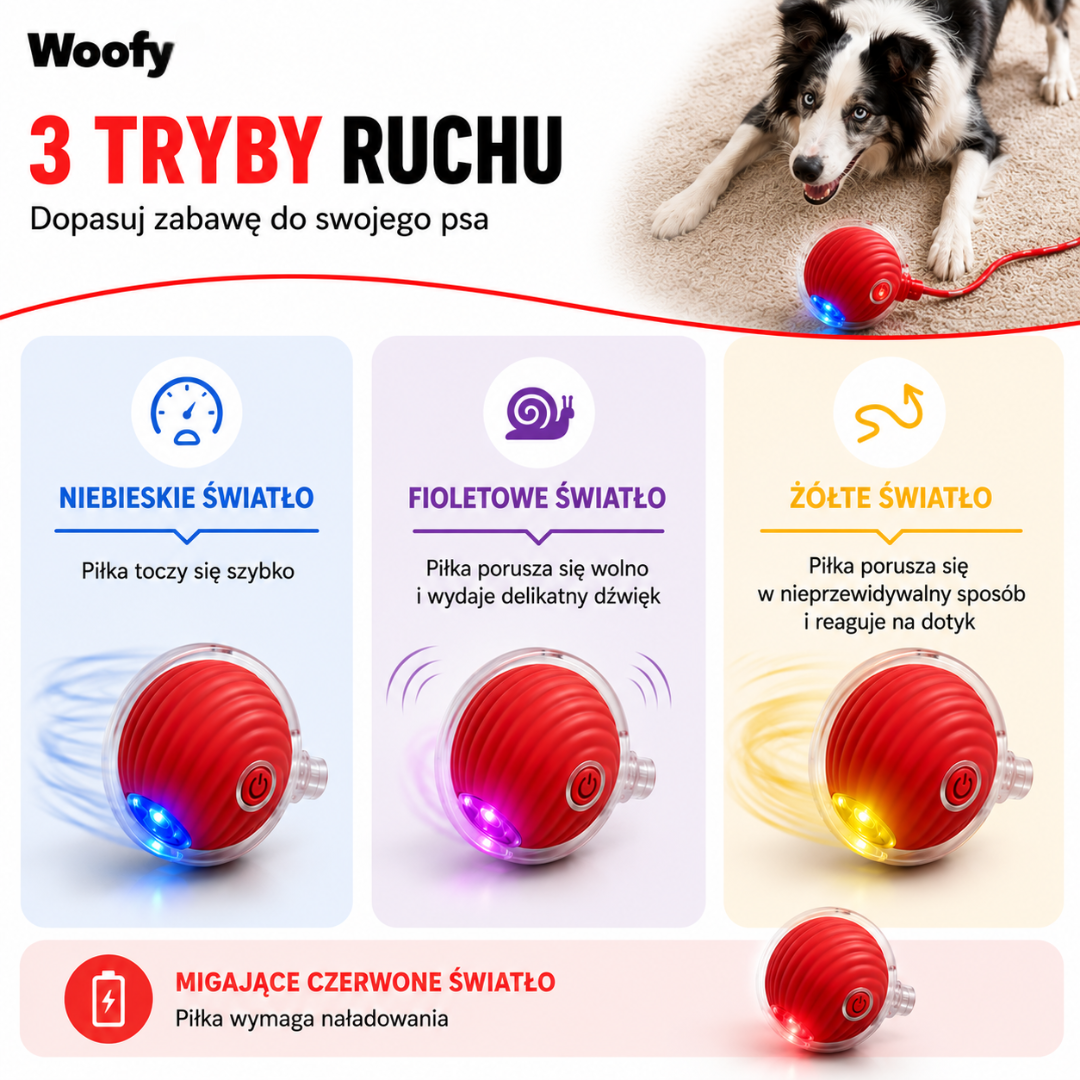 3 tryby ruchu Woofy
